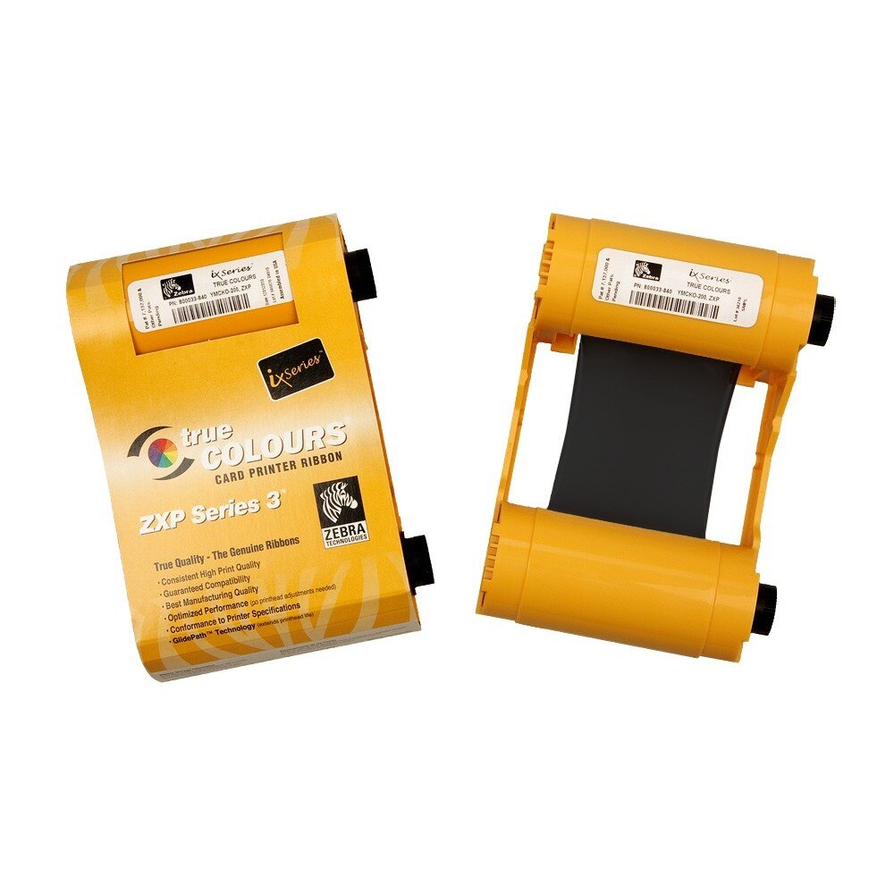 Ribon Zebra monocrom Negru pentru ZXP3